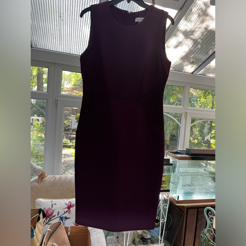 Calvin Klein Purple Plum Scuba Sneath Sleeveless Dress size 10